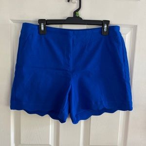 Women’s size 12 cobalt blue, Zac & Rachel scalloped edges, Pull-on short